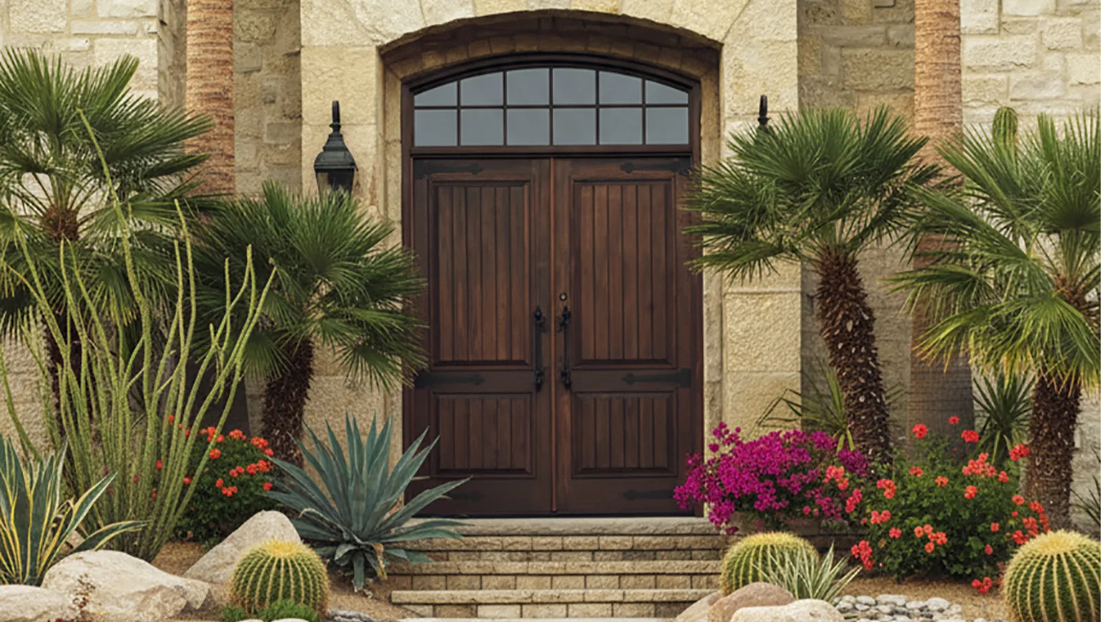 Wood clad exterior door installation in Phoenix, Arizona