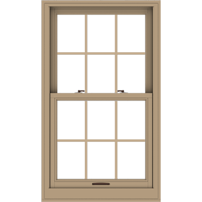 Andersen E-Series double-hung window with a wood interior, shown from the interior