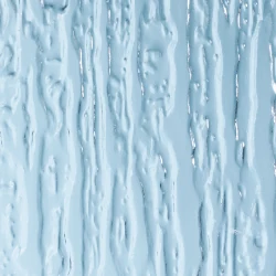 Andersen Cascade privacy patterned glass swatch, a vertical rain-streak texture