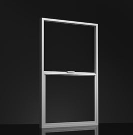 Milgard A250 thermally improved aluminum single-hung window, studio product view
