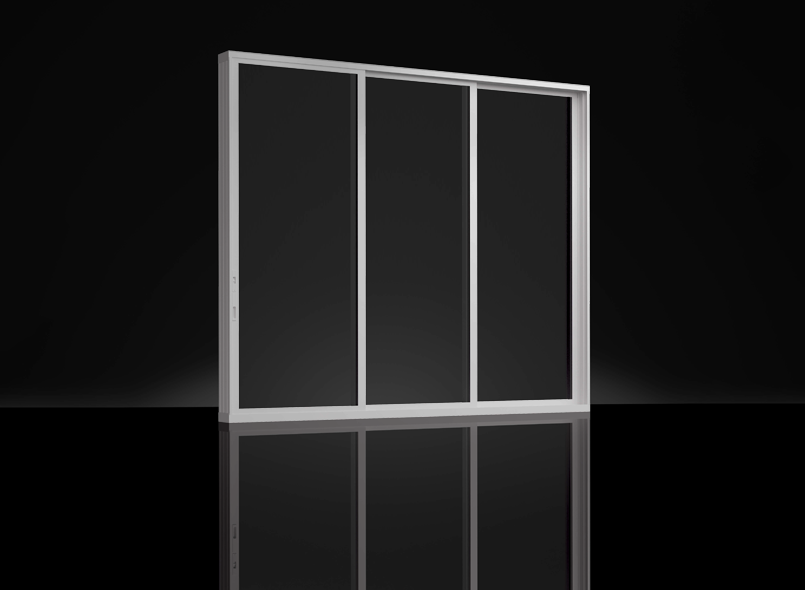 Milgard AX650 stacking multi-slide glass wall, studio product view