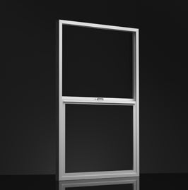 Milgard Style Line Series V250 vinyl single-hung window, studio product view